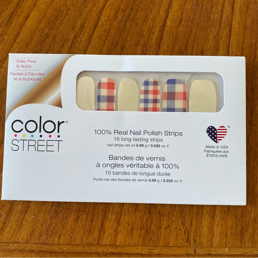 Color Street Press-On Nail Strips “Plaid in the USA” NWT